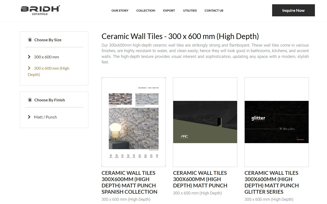 Choose Bridh Ceramica for High-Depth Wall Tiles