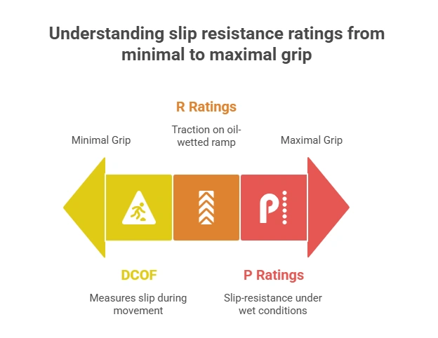 How slip resistance is measured (DCOF, R & P ratings)