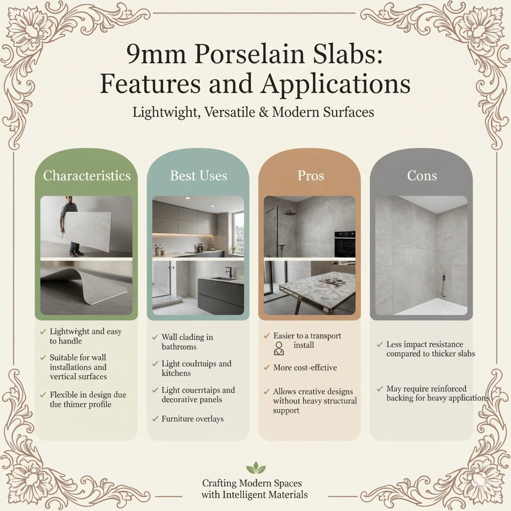 9mm Porcelain Slabs: Features and Applications