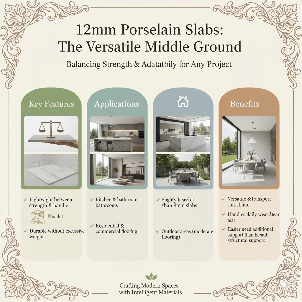 12mm Porcelain Slabs: The Versatile Middle Ground