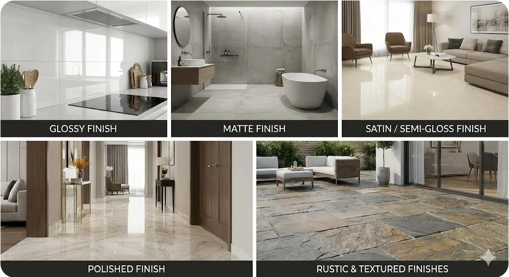 Popular Tile Finishes Enhancing Modern Spaces
