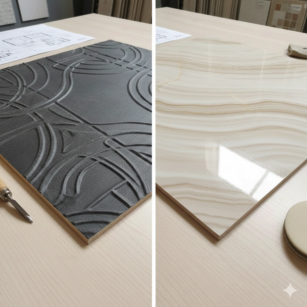 Carving Tiles vs Lappato Tiles